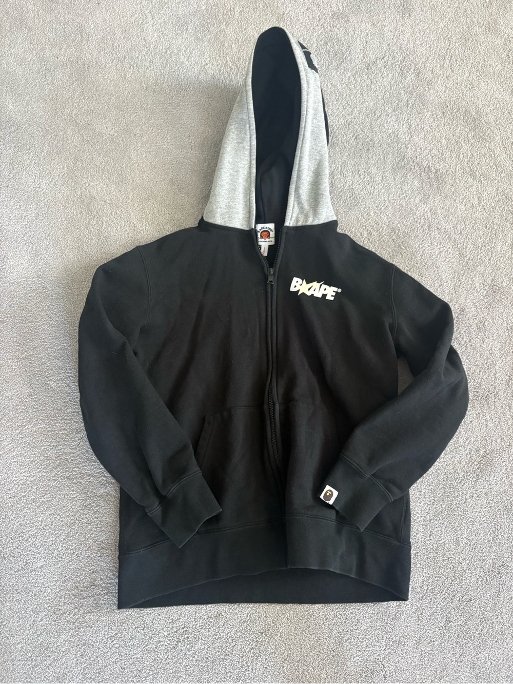 BAPE Kids Black & Gray Zip Hoodie